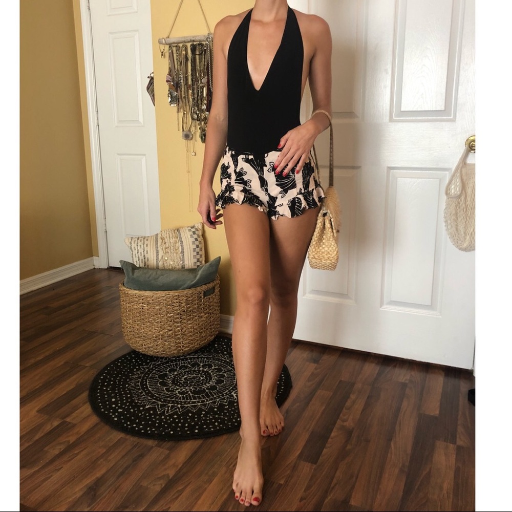 Free people stretchy print shorts